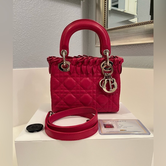 🎀Christian Dior Lady Dior Bag Bow Cannage Quilt Lambskin LIMITED EDITION - Picture 3 of 17